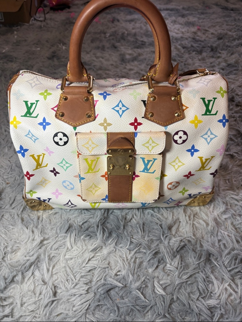Louis Vuitton multicolor Murakami speedy 30 with dust bag .. date 2003